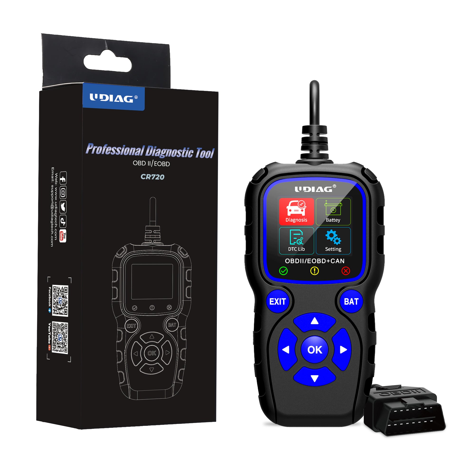UDIAG CR720 OBD2 Scanner Car Code Reader For All Cars – e-autotool
