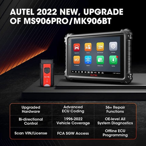 2023 El escáner más nuevo Autel MaxiCOM MK906 PRO actualizado de la herramienta de diagnóstico MS906 Pro/MK906BT con codificación ECU avanzada