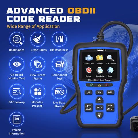 Lector de códigos OBDII de nivel básico CR800