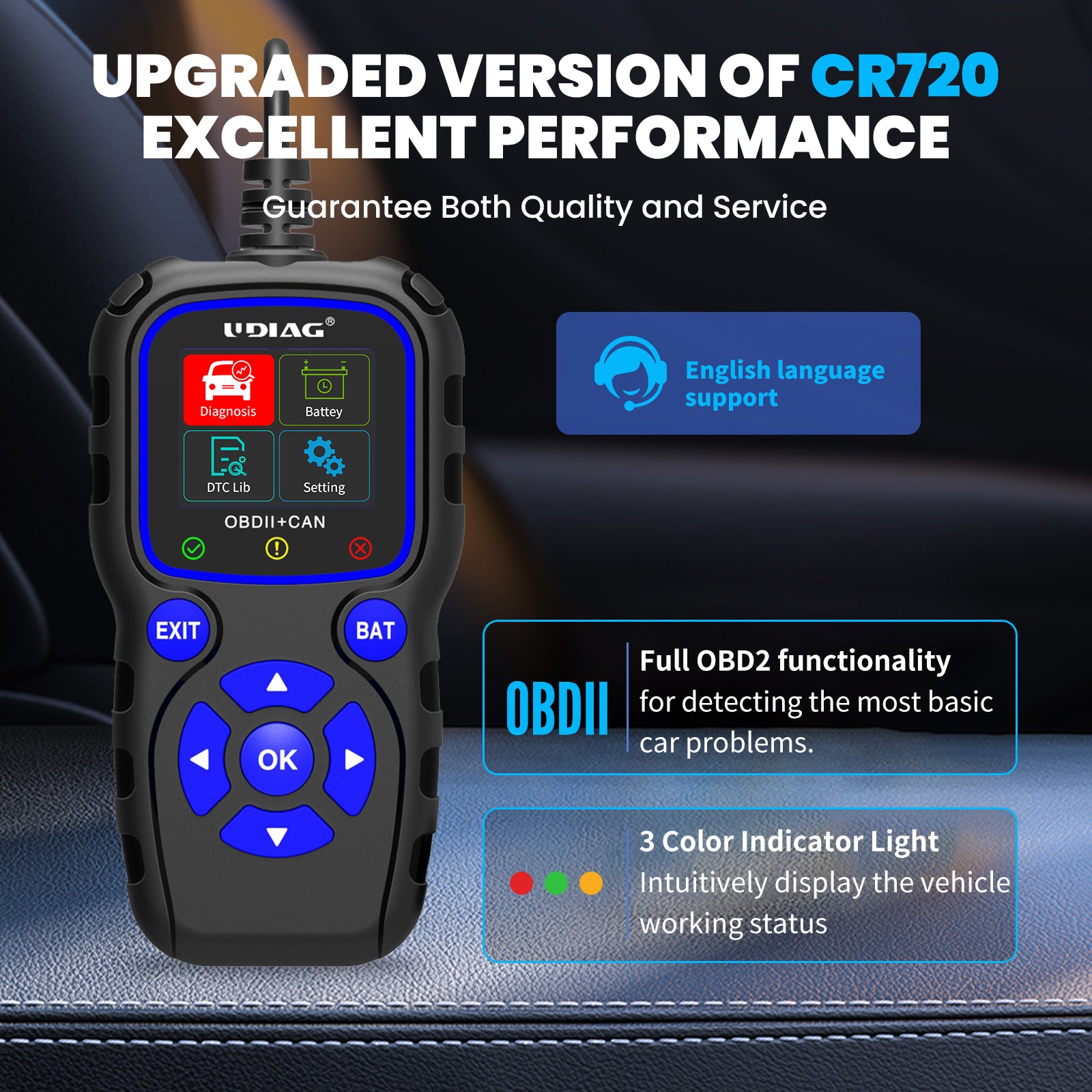UDIAG CR720 OBD2 Scanner Car Code Reader For All Cars – e-autotool