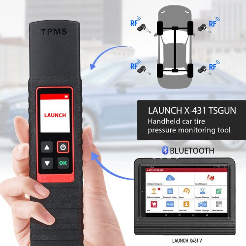 Pms Handheld Launch X-431 TSGUN TPMS Tire Pressure Detector Handheld Terminator X43 ...