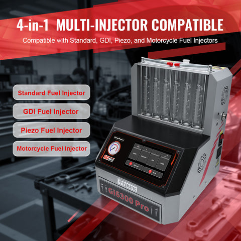 GI6300 Pro Piezo & GDI & Motocycle Injector Cleaner & Tester
