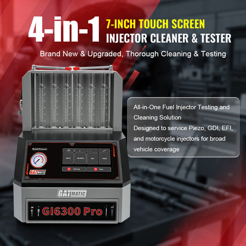 GI6300 Pro Piezo & GDI & Motocycle Injector Cleaner & Tester