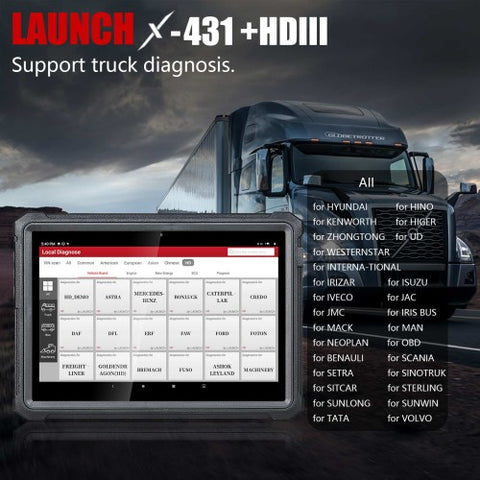 Original Launch X431 V+ HD3 WLAN/Bluetooth-Diagnosetool für schwere Nutzfahrzeuge, kostenloses Online-Update